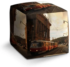 Sablio Taburet Cube Električka v historickom meste: 40x40x40 cm