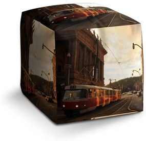 Sablio Taburet Cube Električka v historickom meste: 40x40x40 cm