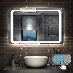 D‘Eluxe - LED ZRKADLÁ - Zrkadlo s LED osvetlením SINGLE TOUCH RM46E -140cm LED zrkadlo dotykové 5 studená biela nástenná 100 70 100x70