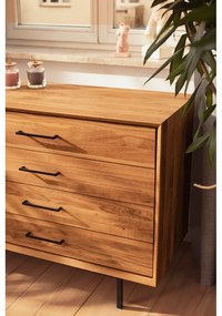 Vysoká komoda z dubového dreva v prírodnej farbe 97x95 cm Abies - The Beds