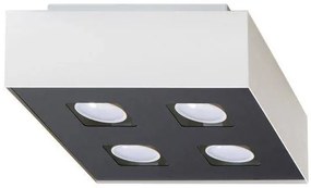 Stropné svietidlo Mono 4, 1x biele/čierne kovové tienidlo