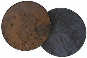 Odkladacie stolíky PENELOPE sada 2 ks Ø 50 cm, hnedá/čierna