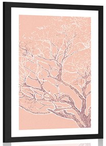 Plagát s paspartou rozkošatená koruna stromu - 60x90 silver