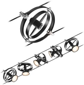 Paulmann 94440 - SADA 5xGU5,3/10W Bodové svietidlo CARDAN 230V čierna