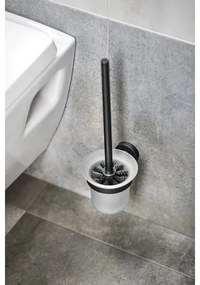 Aqualine - Nástenná WC štetka SAMBA mliečne sklo/matná čierna