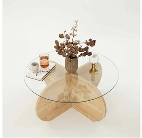Dizajnový konferenčný stolík Jameela 75 cm vzor zafírový dub