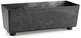 PLASTOVÝ KVETINÁČ SALVIA 37,5X17 CM IMITÁCIA BETÓNU ČIERNA