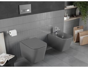 Mexen Teo WC Rimless s WC doskou slim, duroplast, tmavo-šedá matná, 30854071