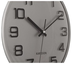 Dizajnové nástenné hodiny Karlsson 6022SIstrieborné, priemer 30 cm