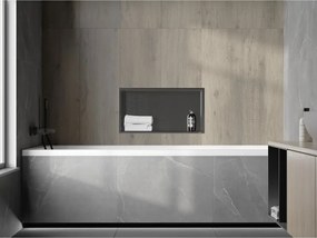 Mexen X-Wall-R, polica na zapustenie s prírubou  60 x 30 cm, grafitová matná - 19E0603010