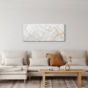 Obraz - Bielo-zlatý mramor (120x50 cm)