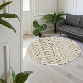 Protišmykový koberec NOVO béžový kruh