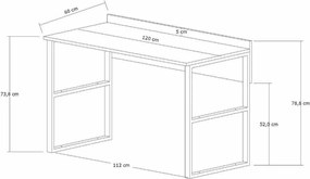 Pracovný stôl Deha Black and Sapphire Oak