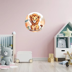 PIPPER. Kruhová samolepka na stenu "Lev" Veľkosť: 60 cm