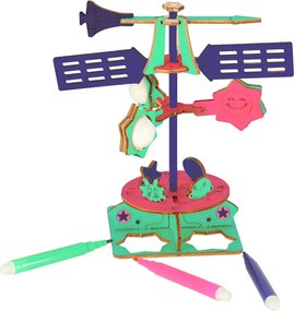 KIK 3D drevená stavebnica – veterná lopatka | Vzdelávací model pre deti 8+