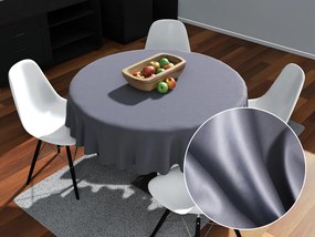 Biante Veľký okrúhly bavlnený saténový obrus ST-003 Modrosivý Ø 180 cm