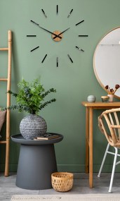 Nástěnné samolepící hodiny Cezar 65 cm černé/hnědé