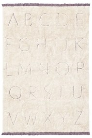 Krémový prateľný ručne tkaný bavlnený detský koberec 140x200 cm ABC – Lorena Canals