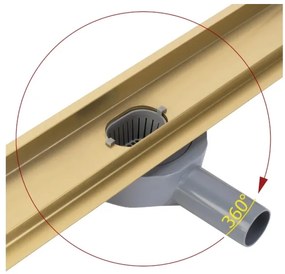 REA-G2704 - Odtokový žľab NEOX PRO 90 cm nerezová oceľ/brúsené zlato
