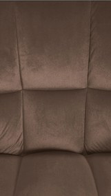 Barová stolička Damaso E - zamat, nerez 4-nohý rám - Hnedá