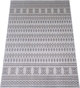 Koberec Eqos 0002 GREY – sivý obdĺžnikový koberec so vzorom Rozmer: 60x100 cm