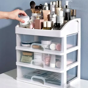 Organizer na kozmetiku 26,5 x 17 x 23,5 cm - biely