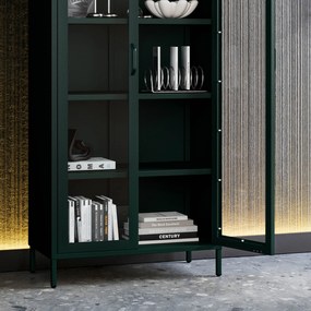 Vitrína ANGELO, 800 x 1850 x 450 mm, Modern: fľaškovo zelená