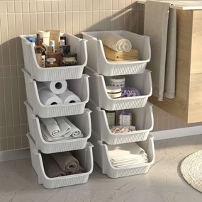 SUNDIS Sada 4 úložných boxov - FLY TOWER - biela