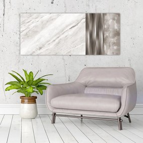 Obraz - Mramor so striebornými linkami (120x50 cm)