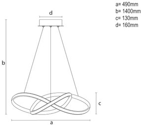 LED Stmievateľný luster na lanku LED/65W/230V 3000-6500K + diaľkové ovládanie