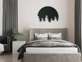 drevko Nálepka na stenu Les a obloha Rozmer obrazu: 34 x 44,5 cm, Farba dekorácie: Čierna