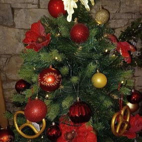 DECOLED Sada vianočných ozdôb červené plastové gule 8 cm, balenie 20 ks