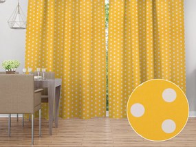 Biante Bavlnený záves Sandra SA-598 Biele bodky na žltom 150x140 cm