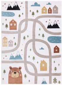 Koberec FUN Polar pre deti, ulice, les, krém