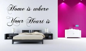 Nálepka na stenu nápis HOME IS WHERE YOUR HEART IS 50 x 100 cm