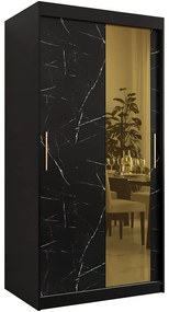 Skriňa Platinum T2 100 čierna marmur/čierna