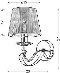 Candellux DIVA Nástenné svietidlo 1X40W E14 Chrome / Gold 21-55040