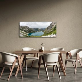 Obraz jazera v horách (120x50 cm)
