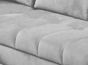 Rohová sedacia súprava Paris, svetlo šedá látka, ľavý roh