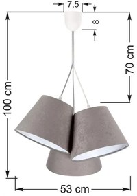 Luster na lanku AMBROSIA 3xE27/60W/230V