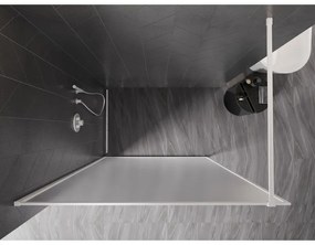 Mexen Kioto-F, sprchová zástena s rámom 70 x 202 cm, 8 mm sklo námraza, biely profil, 800-070-104-20-30