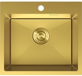 Mexen Solix, 1-komorový nerezový drez 500 x 450 mm, brúsená zlatá, 6402501000-55