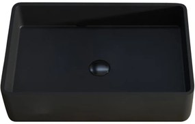 Cerano Lacerta, umývadlo na dosku z liateho mramoru 600x400x150 mm, čierna matná, CER-CER-WB05B