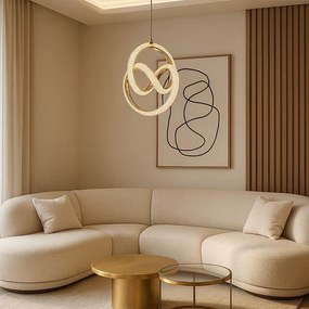 Toolight Toolight, LED závesné svietidlo 24W, 4000K, G068-CP, zlatá, OSW-08665