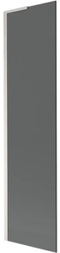 Mexen Next L, 1-krídlová vaňová zástena 50 x 150 cm, 6mm šedé sklo, 6mm číre sklo, profil brúsená oceľ, 895-050-000-03-40-97