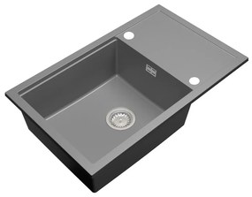 Gamma Advance 8050, 1-komorový granitový drez 800x500x210 mm, šedá, GMA-ZLE000149