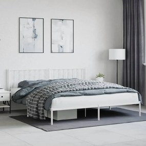 Kovový rám postele s čelom biely 193x203 cm 374492