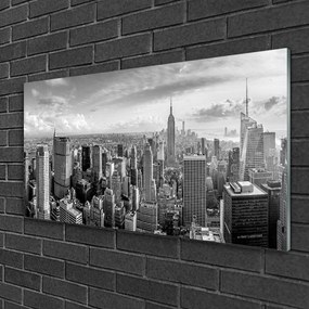 Obraz na skle Mesto domy 125x50 cm