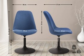 Stolička Maverick B - látka, podnož kov čierna matná - Modrá