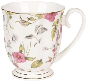 Šálka "kvetinový dekor", porcelán, 200ml, 11x8x9cm